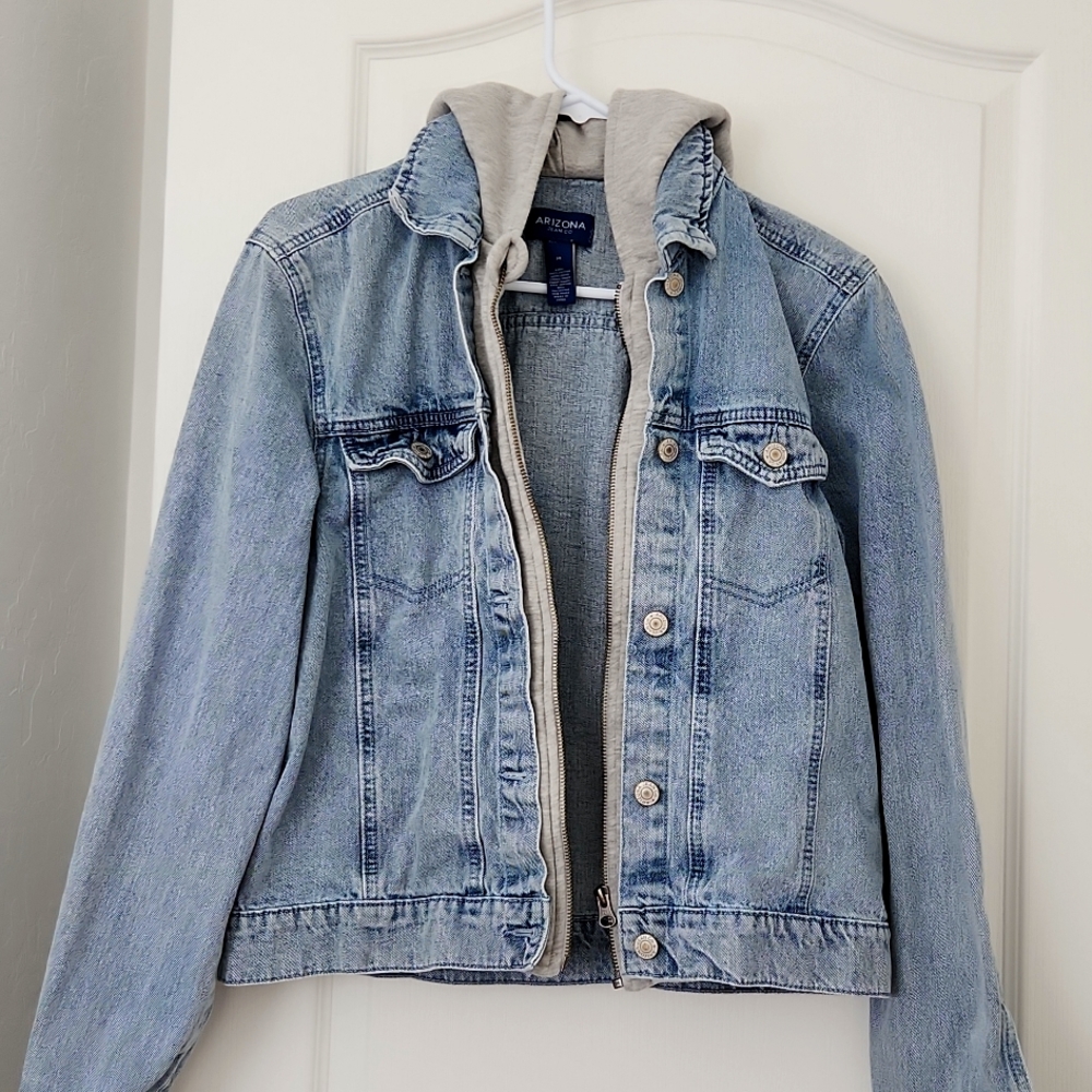 Women's casual hoodie denim jacket